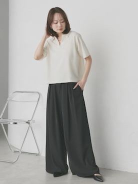 「スキッパーシャツ」｜ad thieさん（レディース・162cm）の春コーディネート