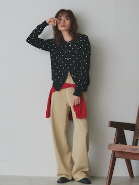 「アイテム（チノパンツ）」を使った、ad thieさん（レディース・154cm）の秋コーディネート