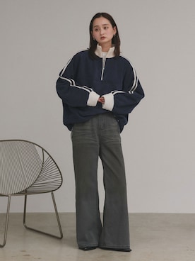 「アイテム（ジャージ）」を使った、ad thieさん（レディース・169cm）の冬コーディネート