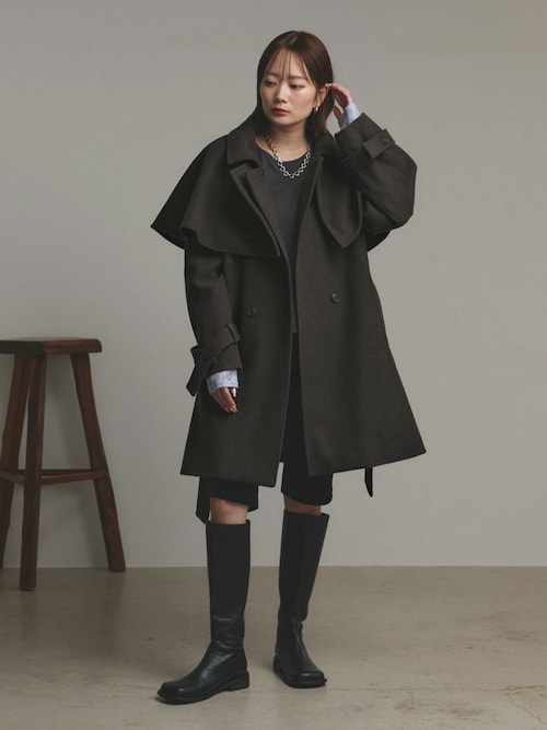 ★最終値下げ！★ENFOLD 2way ステンカラー ケープコート 38 セール】ステンカラー ケープコート（ステンカラーコート）｜ad thie