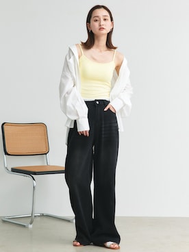 「アイテム（キャミソール、イエロー系）」を使った、ad thieさん（レディース・169cm）の夏コーディネート