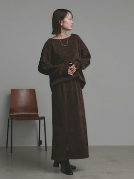 「アイテム（セットアップ）」を使った、ad thieさん（レディース・162cm）の冬コーディネート