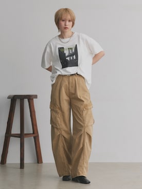 「アイテム（カーゴパンツ）」を使った、ad thieさん（レディース・161cm）の秋コーディネート
