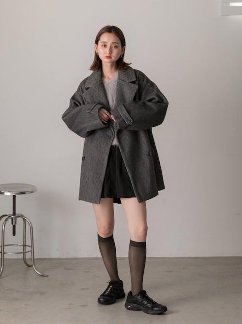 [ ad thie ]シャギーコクーンミドルコート ad thie ピーコート pコート シャギーコクーンミドルコート レディース