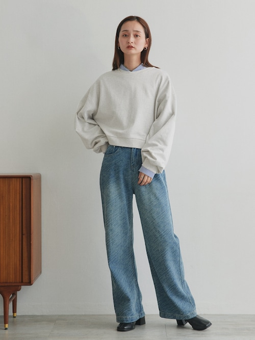 セール】ショート丈 スウェット プルオーバー（スウェット）｜ad thie