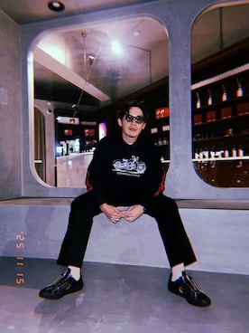 「アイテム（パーカー）」を使った、takuhoさん（メンズ・178cm）の秋コーディネート