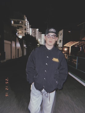 「アイテム（ナイロンジャケット）」を使った、takuhoさん（メンズ・178cm・20代）の冬コーディネート