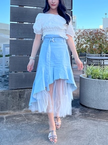COOLATIQUES クーラティクス チュールドッキングデニムスカート 楽天市場】【7/20(日)23:59迄クーポンで10％OFF】【送料無料