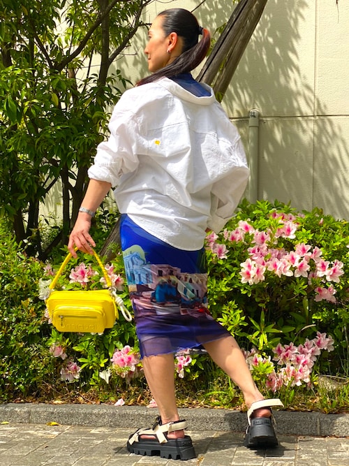 M. Christian Lacroix 風景モチーフ チュールTシャツ セール】M. Christian Lacroix 風景モチーフ チュールTシャツ（T