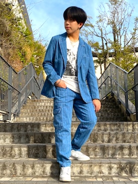 「Desigual（デシグアル）のアイテム（デニムジャケット）」を使った、Desigual 幕張新都心 STAFFさん（レディース・160cm）の春コーディネート