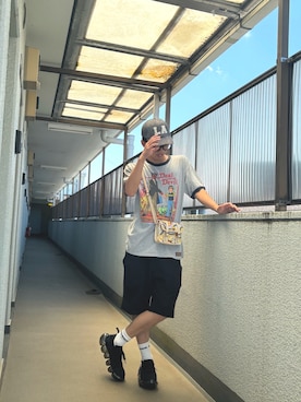 「Dr. Martens（ドクターマーチン）のアイテム（バッグ）」を使った、yohiiirさん（メンズ・170cm）の夏コーディネート