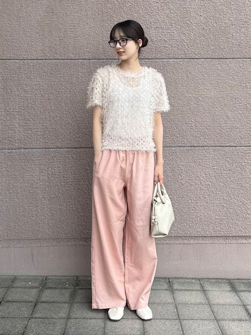 リネンレーヨンシャーリングパンツ