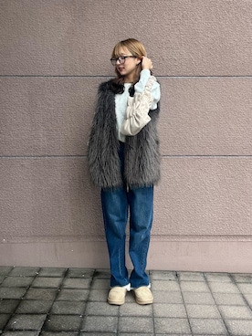 「秋服」｜「アイテム（ベスト、グレー系）」を使った、kotori33さん（レディース・160cm）の秋コーディネート