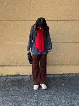 「マフラーコーデ」｜「アイテム（パンツ）」を使った、kotori33さん（レディース・160cm）の冬コーディネート