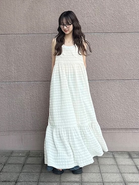 「メガネ」｜「アイテム（ワンピース/ドレス）」を使った、kotori33さん（レディース・160cm）の夏コーディネート