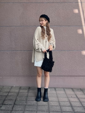 「SMELLY（スメリー）のアイテム（ハンチング/ベレー帽）」を使った、kotori33さん（レディース・160cm）の秋コーディネート