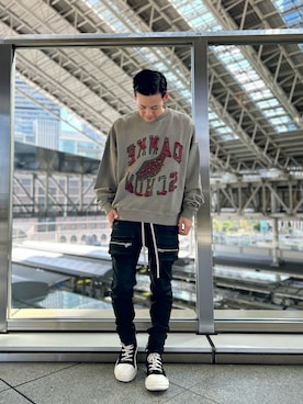 「アイテム（スウェット）」を使った、tokuさん（メンズ・165cm・20代）の秋コーディネート