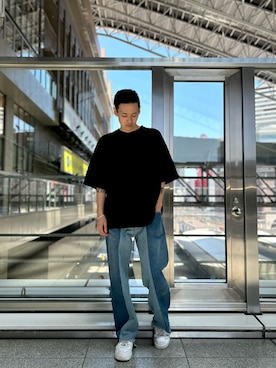 「WHITELAND（ホワイトランド）のアイテム（Tシャツ/カットソー）」を使った、tokuさん（メンズ・165cm）の夏コーディネート