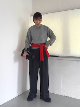 「アイテム（ボストンバッグ）」を使った、kasumiさん（レディース・166cm）の秋コーディネート