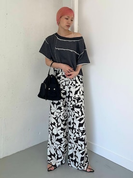 「撥水」｜「アイテム（スラックス）」を使った、kasumiさん（レディース・166cm）の春コーディネート