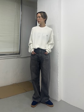 「URBAN RESEARCH(アーバンリサーチ)のSEE SEE BASIC LS TEE ( KNIT SEW)(Tシャツ/カットソー、ホワイト系)」を使った、kasumiさん(レディース・166cm)の夏コーディネート