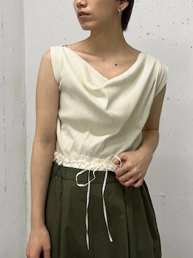 「初夏のお出掛けコーデ」｜「アイテム（スラックス）」を使った、oookasumioooさん（レディース・166cm）の春コーディネート
