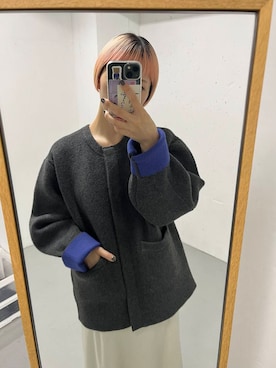 「アイテム（ノーカラーコート）」を使った、oookasumioooさん（レディース・166cm）の夏コーディネート