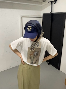 「アイテム（キャップ）」を使った、kasumiさん（レディース・166cm）の春コーディネート