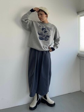 「SENSE OF PLACE by URBAN RESEARCH（センスオブプレイスバイアーバンリサーチ）の『消臭』サイドゴアボリュームソールブーツ（ブーツ）」を使った、kasumiさん（レディース・166cm）の秋コーディネート