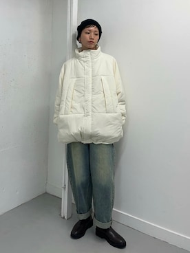 「アイテム（ダウンジャケット/コート）」を使った、kasumiさん（レディース・166cm）の秋コーディネート