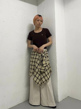 「アイテム（スリッポン）」を使った、oookasumioooさん（レディース・166cm）の夏コーディネート