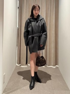 「MARW UNITED ARROWS(マルゥ ユナイテッドアローズ)の<MARW UNITED ARROWS>フーデッド リバー ミドルコート(その他アウター、グレー系)」を使った、Mao Watanabeさん(レディース・151cm)の秋コーディネート