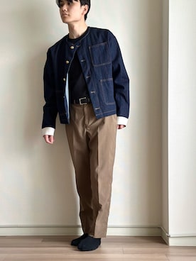 「haushca（ハウシュカ）のアイテム」を使った、NNさん（メンズ・169cm）の秋コーディネート