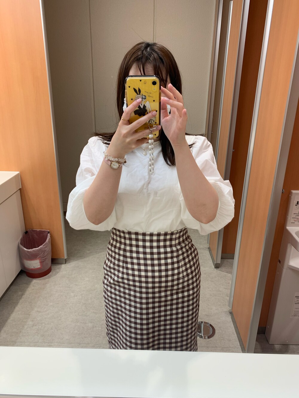 「初夏コーデ、きれいめカジュアル、シンプル」｜「GUのアイテム（スカート、ホワイト系）」を使った、chocomintocotocoさん（レディース・155cm）の春コーディネートの1枚目の写真