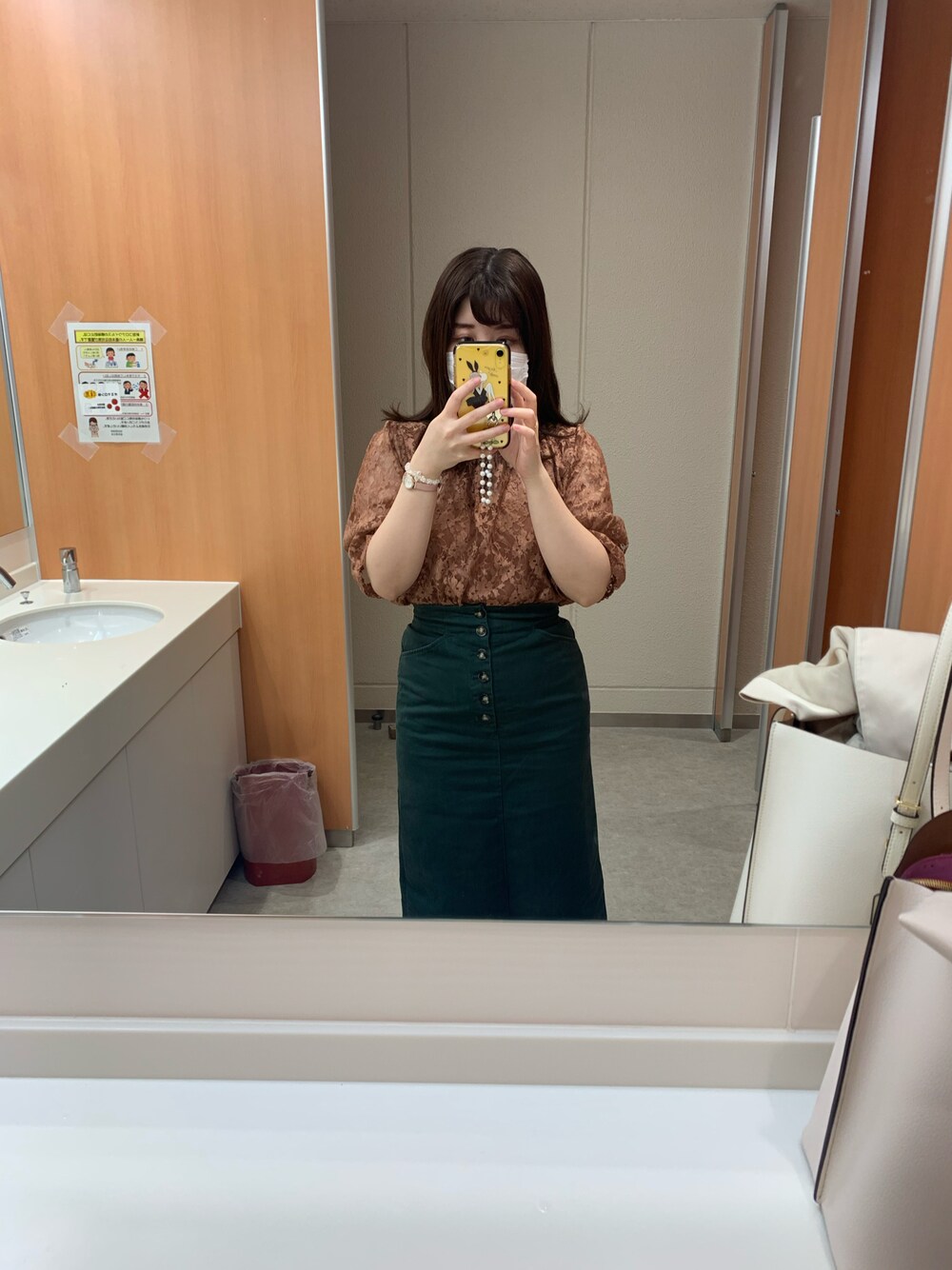 「今日のコーデ、春服、オトナカジュアル、低身長コーデ」｜「UNITED ARROWSのアイテム（スカート、グリーン系）」を使った、chocomintocotocoさん（レディース・155cm）の春コーディネートの1枚目の写真