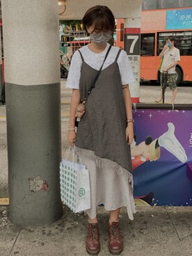 「Abercrombie&Fitch（アバークロンビーアンドフィッチ）のアイテム（バッグ）」を使った、meiiiiiiiiiiiiiさん（レディース・166cm）の夏コーディネート