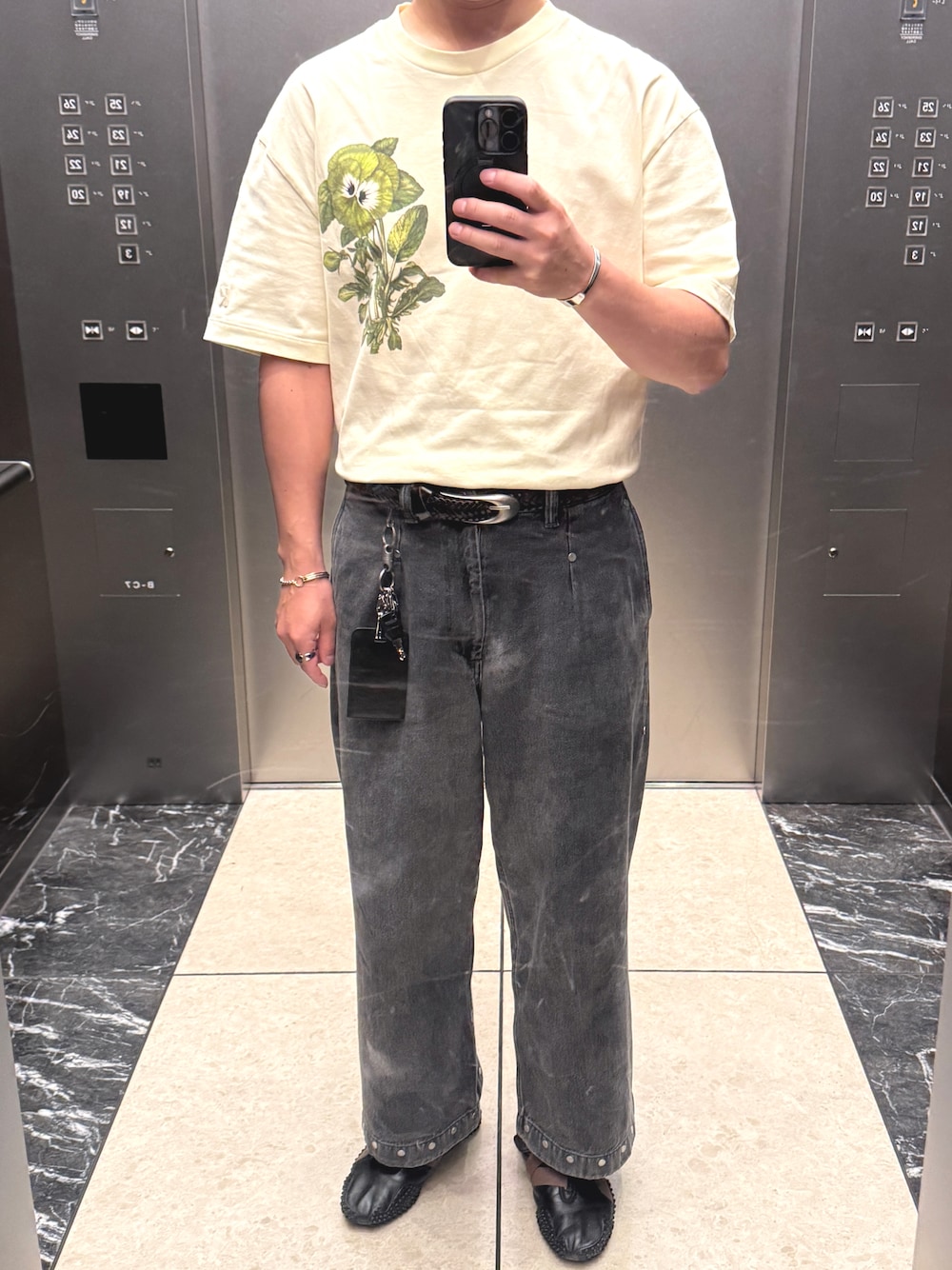 Omar Afridi（オマールアフリディ）の「RIVETED WIDE CROPPED DENIM 