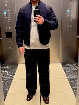 「アイテム（ドレスシューズ、ブラウン系）」を使った、orsh1ngさん（メンズ・174cm）の秋コーディネート