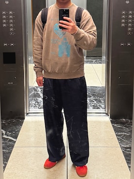 「Graphpaper（グラフペーパー）のアイテム（パンツ）」を使った、orsh1ngさん（メンズ・174cm）の春コーディネート