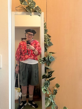 「KANGOL（カンゴール）のアイテム」を使った、えちご屋さん（レディース・168cm）の夏コーディネート