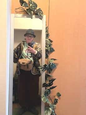 「NEW YORK HAT（ニューヨークハット）のアイテム（ハット、ブルー系）」を使った、えちご屋さん（レディース・168cm）の秋コーディネート