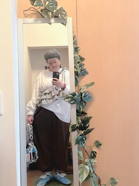 「アイテム（ハンチング/ベレー帽）」を使った、えちご屋さん（レディース・168cm・40代）の秋コーディネート