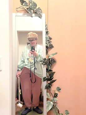 「アイテム（帽子）」を使った、えちご屋さん（レディース・168cm）の冬コーディネート