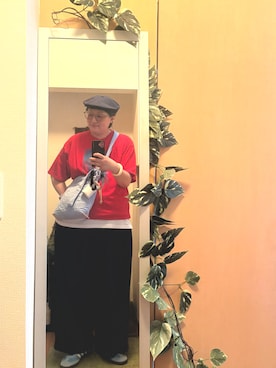「KANGOL（カンゴール）のアイテム（帽子、ブルー系）」を使った、えちご屋さん（レディース・168cm）の秋コーディネート