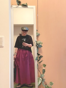 「accommode」｜「アイテム（ハンチング/ベレー帽）」を使った、えちご屋さん（レディース・168cm）の秋コーディネート