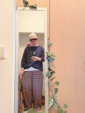 「アイテム（イヤリング）」を使った、えちご屋さん（レディース・168cm・40代）の秋コーディネート