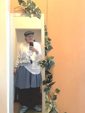 「KANGOL（カンゴール）のアイテム（帽子）」を使った、えちご屋さん（レディース・168cm）の春コーディネート