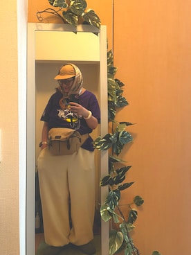 「CONTROL FREAK / CTFK（コントロールフリーク）のアイテム（帽子、ベージュ系）」を使った、えちご屋さん（レディース・168cm）の夏コーディネート