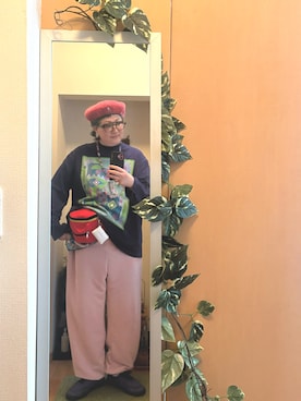 「KANGOL（カンゴール）のアイテム」を使った、えちご屋さん（レディース・168cm）の春コーディネート