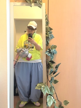 「Casselini（キャセリーニ）のアイテム（帽子、ベージュ系）」を使った、えちご屋さん（レディース・168cm）の春コーディネート